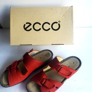 Ecco Womens Size 41- 10 Red Sandals Beach Casual Walking Outdoor Sports Hiking